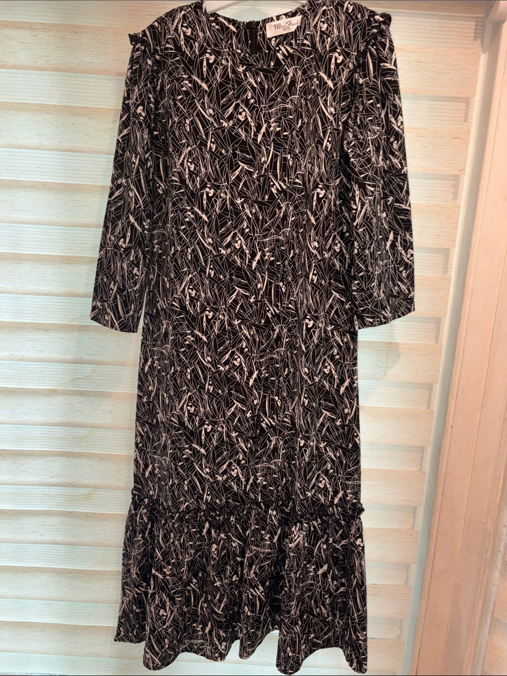 Missy & Ivy Black and White Printed Midi Dress
